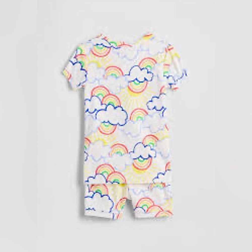 GAP Kids Sunshine Rainbow Cloud Print Pajama Set Sz 6